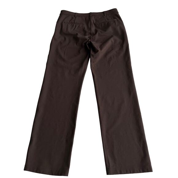 Eileen Fisher Rayon Blend Flat Front Wide Leg Brown Office Workwear Pants S - Picture 2 of 8